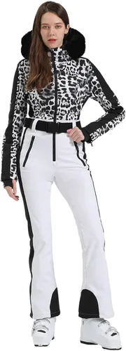 Miniatura 89 de GSOU SNOW Traje de esquí para mujer, traje de nieve de una pieza, para snowboard, delgado, aislante, impermeable, resistente al viento