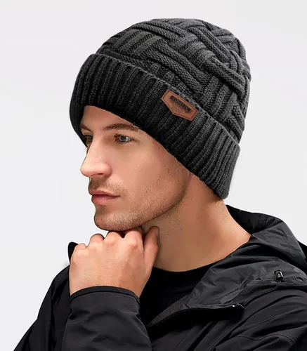 Miniatura 110 de Loritta Gorro de invierno cálido de punto grueso y holgado para hombre