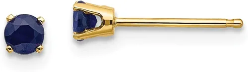 Miniatura 8 de Aretes de oro amarillo de 14 quilates de 0.118in de septiembrezafiro con piedra natal de septiembre, joyería fina para mujer, regalos para ella