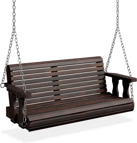 Miniatura 13 de VINGLI Columpio resistente de 880 libras para patio, porche, pintura de poliuretano, silla colgante con cadenas de seguridad ajustables, columpio