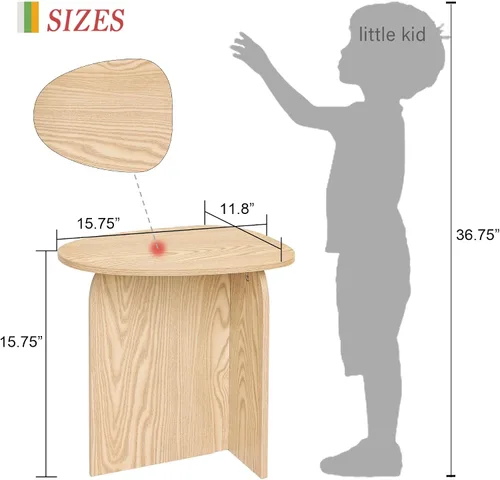 Miniatura 3 de AWASEN Mesa auxiliar pequeña, mesa auxiliar mini para sala de estar, mesa auxiliar moderna con tablero único, mesa auxiliar corta para espacios