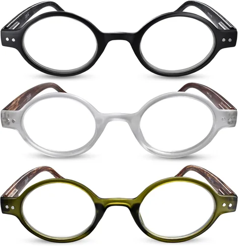 Miniatura 12 de 2SeeLife Gafas de lectura pequeñas y redondas TR-90 para hombres y mujeres - Ajuste estrecho-medio, marco resistente, bisagras de resorte, lectores