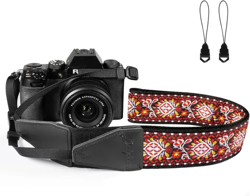 Miniatura 10 de Correa para cámara, tejido jacquard de 2 pulgadas, correas de hombro para todas las cámaras DSLR, hombres y mujeres, fotógrafos Azul Jacquard.