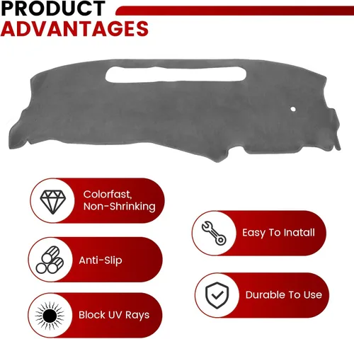 Miniatura 2 de Hex Autoparts Tapete de repuesto para cubierta de salpicadero para Chevy S10 Pick Up 1998-2004 (gris)