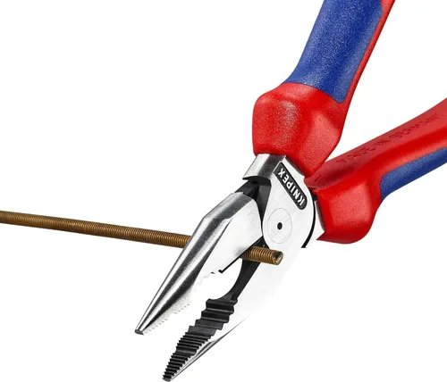 Miniatura 4 de KNIPEX 08 22 185 Alicates combinados puntiagudos con asas cómodas Negro Atramentized 7.283 in