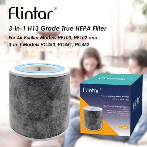 Miniatura 6 de HP102 - Filtro de repuesto HEPA verdadero, fabricado en TAIWÁN, compatible con purificador de aire Shark HP100, HP102, HC450, HC451, HC452, HC455