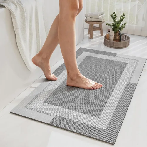 Miniatura 33 de YDKGL Alfombra de Baño Antideslizante, Respaldo de Goma Ultra Delgada Alfombras de Baño que Caben Debajo de la Puerta Secado Rápido Súper Absorbente