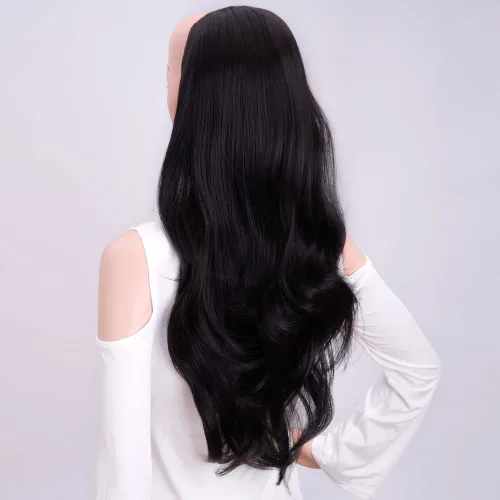 Miniatura 4 de Extensiones de cabello sintético ondulado de 24 pulgadas con clip para media cabeza atada, de alta calidad, fibras japonesas premium para mujer, 11#
