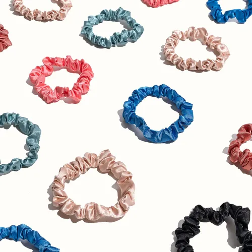 Miniatura 3 de RobeCurls Skinny Scrunch - Coleteros de satén para mujeres y niños, sin arrugas, sin encrespamiento, lazos suaves para el cabello con anillo
