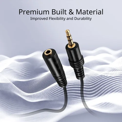Miniatura 3 de TNP AUX - Cable de extensión para auriculares de 0.138 in (3 pies), extensor macho a hembra, adaptador de conector de enchufe auxiliar de audio