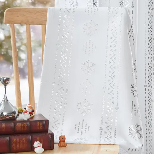 Miniatura 2 de COLLACT Cortinas bohemias de invierno de 84 pulgadas de largo, con ojales filtrantes de luz, para sala de estar o dormitorio, 2 paneles, decoración