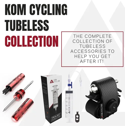 Miniatura 5 de KOM Cycling Presta - Herramienta de extracción de núcleo de válvula sin cámara. Juego de palancas de neumáticos de bicicleta que incluye un