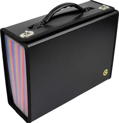 CNK Carpetas de Archivos de Acordeón con 24 Bolsillos Organizador para Almacenamiento de Documentos en Papel Carpeta de Documentos Expandible Negro