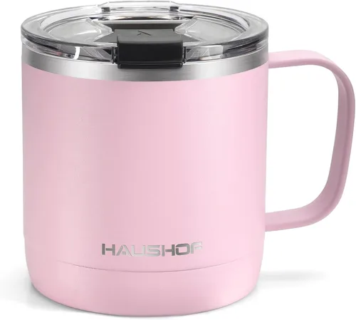 Miniatura 9 de HAUSHOF Taza con tapa, taza de café aislada de 14 onzas con asa para la mejor mamá, regalos de cumpleaños de Navidad, cinta rosa Lazo rosado