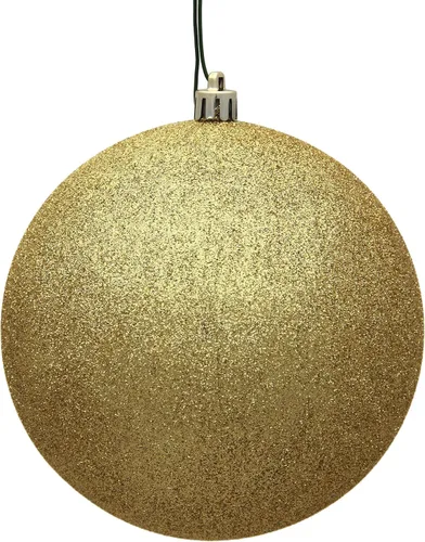 Miniatura 30 de Vickerman Adorno de bola de Navidad inastillable con acabado de lentejuelas con tapa perforada, 6 por bolsa, 4 pulgadas, color negro