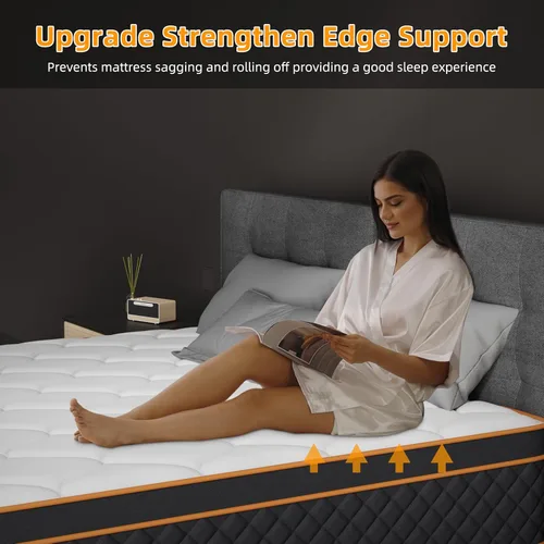 Miniatura 7 de Full Mattress, 10 Inch Hybrid Mattress in a Box with Memory Foam and Individual Pocket Springs - Medium Firm, Motion Isolation, Extra Edge Support &