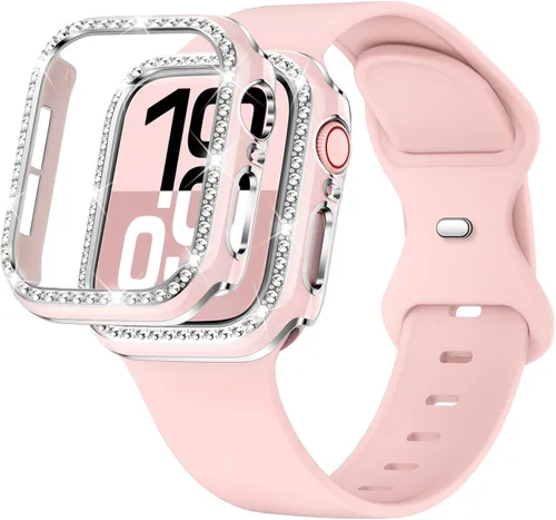 Miniatura 8 de XYF Compatible con correas rosas de Apple Watch de 1.732 in, 1.772 in, 1.811 in, 1.654 in, 1.772 in, 1.575 in, 1.496 in, 1.929 in, correa