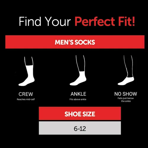 Miniatura 5 de Hanes Men's Hanes Men's Socks, Ultimate Originals Crew, Ankle and No Show Socks