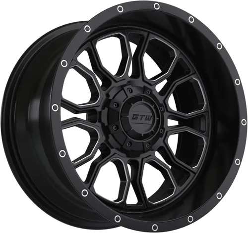 Miniatura 6 de GTW Combo de ruedas y neumáticos para carrito de golf de 12 pulgadas GTW Volt negro mate/ruedas mecanizadas en neumáticos radiales todo terreno