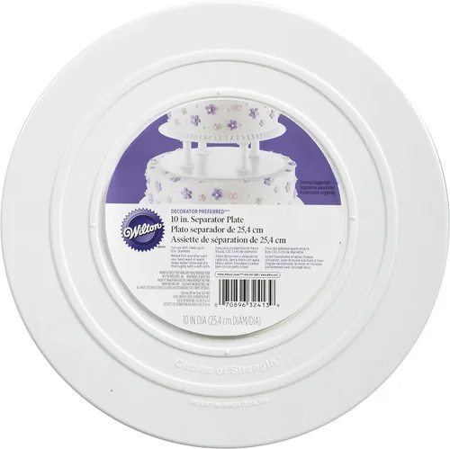 Miniatura 4 de Wilton Placa separadora de borde liso para pasteles, 8 pulgadas, color blanco
