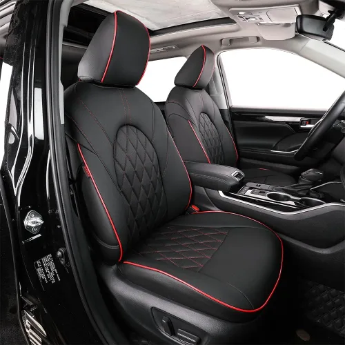 Miniatura 8 de EKR Highlander Fundas de asiento para SUV, Toyota Highlander 2020 2021 2022 2023 2024 2025 2026, 2ª fila 40/60 dividida, fundas de asiento de Negro