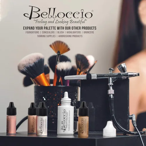 Miniatura 5 de Base de maquillaje aerógrafo, 1/2 botella Belloccio's, cosméticos profesionales Tonos beige claro-medio rosa