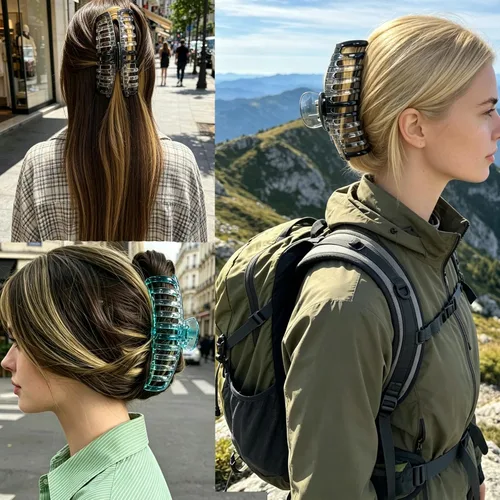 Miniatura 5 de Pinzas para el cabello extra grandes de 5.5 pulgadas para cabello largo y grueso, pinzas para el cabello de mujer, 2 unidades, accesorios