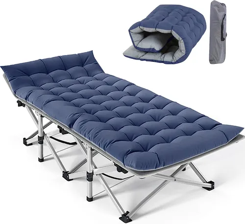 Miniatura 8 de NAIZEA - Catre plegable de campamento, cama plegable para campamento al aire libre, catre portátil militar, catres de doble capa oxford, catres