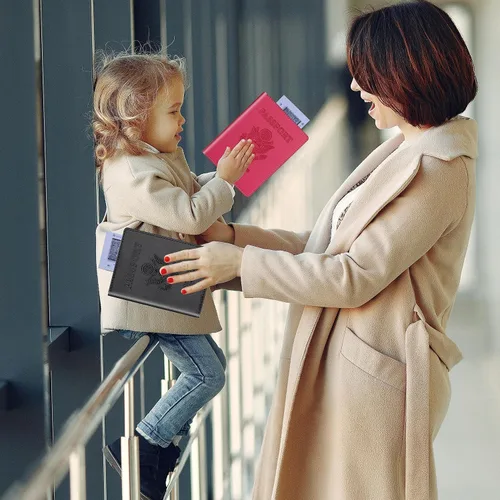 Miniatura 7 de Herain Soporte para pasaporte, funda para pasaporte, cartera para pasaporte, para mujeres y hombres, funda de pasaporte, protector de libreta