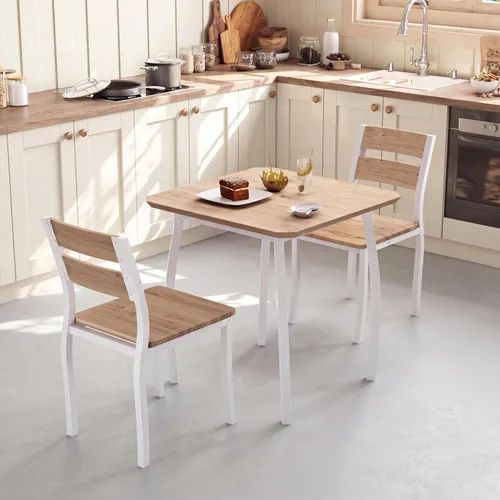Miniatura 9 de Garvee Juego de mesa de comedor para 4, mesa de comedor y sillas de madera de 5 piezas, 4 sillas tapizadas de poliuretano, juego de comedor moderno