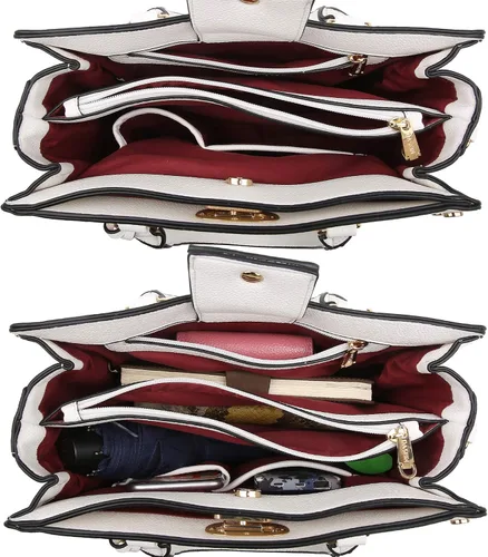 Miniatura 5 de Dasein - Carteras y bolsas de mano para mujer, bolsas planas, con asa superior, bolso de hombro, bolso de trabajo con cartera a juego