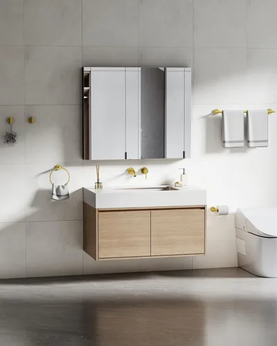 Miniatura 2 de Juego de accesorios de baño de 5 piezas de acero inoxidable SUS 304 de oro cepillado de 26 pulgadas, juego de toallero de baño, conjunto