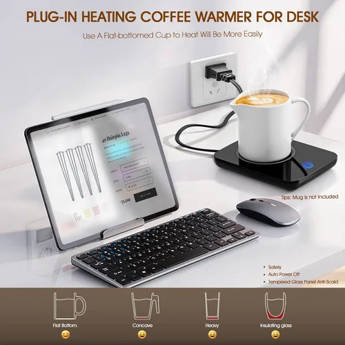 Miniatura 4 de Misby calentador de tazas, calentador de tazas de café con apagado automático, calentador de café por inducción por gravedad para uso en el Negro