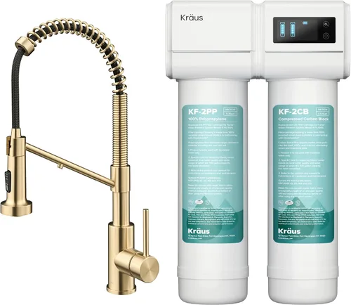 Miniatura 21 de Kraus Bolden 2-en-1 Grifo de cocina de estilo comercial con filtro de agua monomando extraíble para ósmosis inversa o sistema de filtración de agua