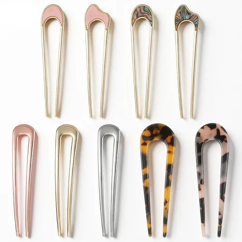 9 horquillas francesas para el cabello, elegantes y duraderas en forma de U, horquilla vintage de metal en U para moños, accesorios de peinado de