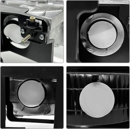 Miniatura 3 de Conjunto de faros delanteros para 1994-1998 Chevy Silverado/Suburban/Tahoe / C10 Pickup/C/K 1500 2500 3500 Camioneta, carcasa negra con reflector