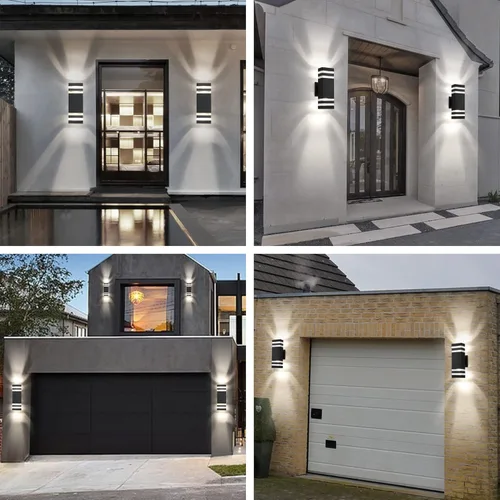 Miniatura 8 de Luminaria para exteriores, moderna lámpara de pared para exteriores, aplique de pared exterior negro, luces impermeables para porche exterior