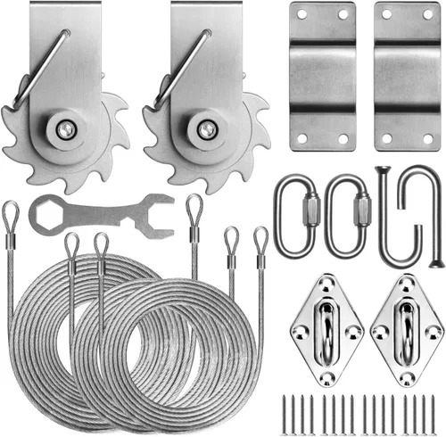 Miniatura 10 de ColourTree Kit de accesorios de cables de alambre de 48 pies (12 pies x 4) para toldo de vela rectangular/cuadrado, metal de acero inoxidable