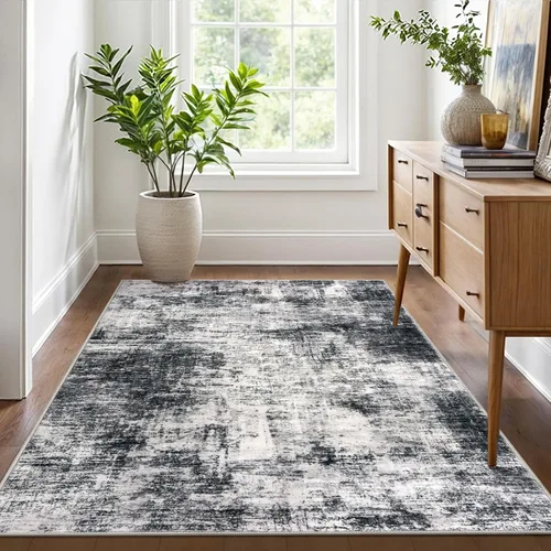 Miniatura 1062 de IOHOUZE Alfombra abstracta lavable de 3 x 12 pies para pasillos, antideslizante para cocina, camino de entrada de lana sintética para interiores