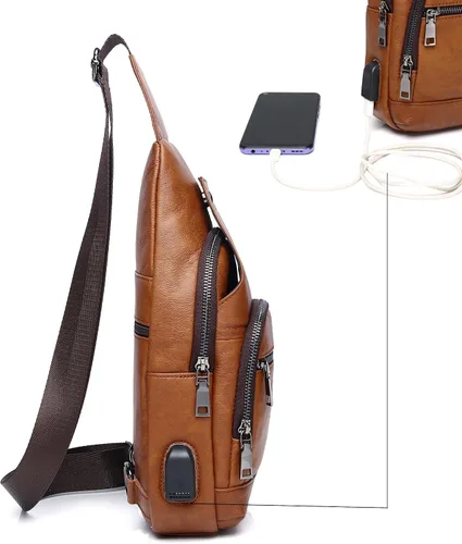 Miniatura 139 de LUKZIJAES Bolso bandolera de cuero genuino para hombre