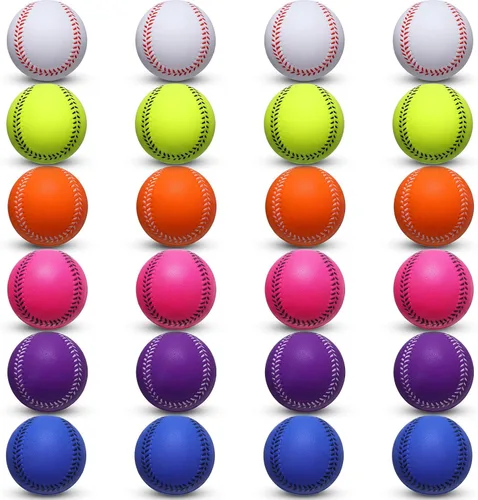 Miniatura 7 de Leyndo 24 pelotas de béisbol de espuma suave para batear, práctica, entrenamiento, pelotas de béisbol de espuma para jugadores, juego de bolas