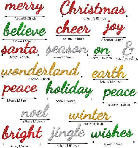 Miniatura 3 de Cunhill 19 troqueles de corte de metal de Navidad, palabras navideñas, troqueles de corte en relieve, plantillas de acero al carbono