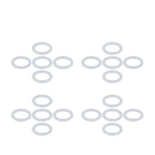 Miniatura 13 de Othmro 20 anillos de sellado de silicona planos blancos, 0.472 x 0.630 x 0.079 in (IDxODxTHK) junta tórica redonda para grifo, ducha, arandelas