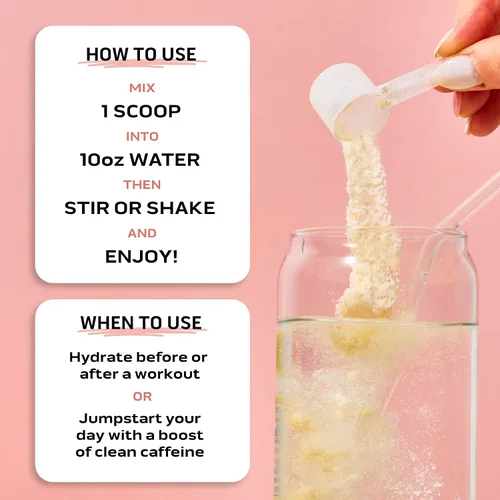 Miniatura 4 de Ascent Clean Hydration + Energy Electrolytes Powder - 100 mg de cafeína, 400 mg de electrolitos, sin ingredientes artificiales, limonada