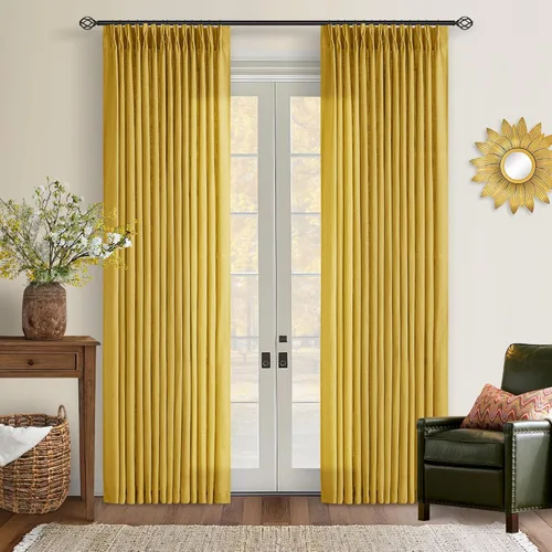 Miniatura 195 de Cortinas de lino natural con pliegues fruncidos de 120 pulgadas de largo para sala de estar, cortinas plisadas con ganchos y lengüeta trasera