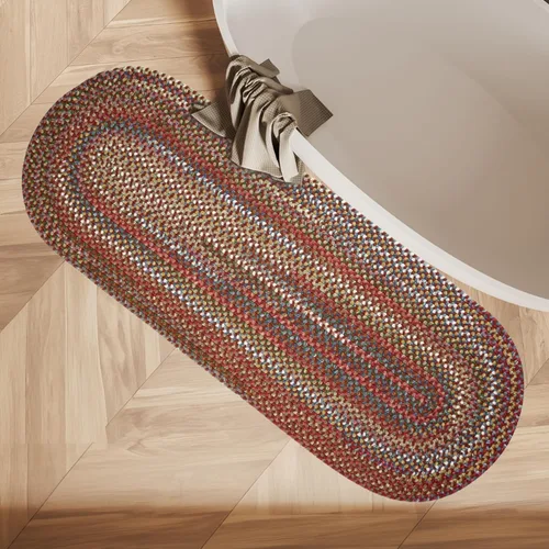 Miniatura 38 de Rhody Rug Country Jewel CJ35 - Alfombra trenzada ovalada de bronce de 2 x 3 pies, decoración del hogar, alfombra de piso o alfombra de dormitorio