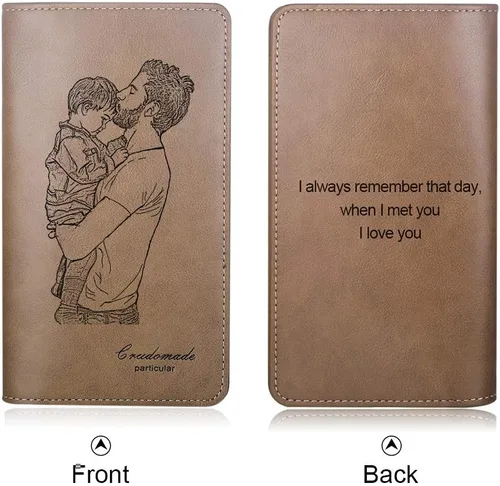 Miniatura 3 de Billetera personalizada para hombre, carteras con fotos personalizadas, billetera de viaje grabada para hombre, regalo del día del padre, regalo