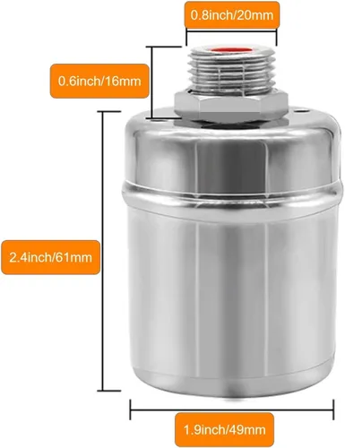 Miniatura 4 de Válvula de agua de rosca G1/2 pulgadas para tanque de acero inoxidable válvula de control automático de nivel de agua mini válvula de bola flotante