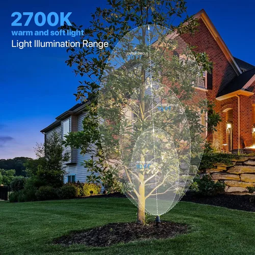 Miniatura 5 de GOODSMANN Focos de paisaje de bajo voltaje 5W LED Reflectores al aire libre 2700K blanco cálido LED reemplazable Iluminación exterior cableado