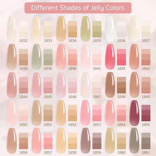 Miniatura 2 de GAOY - Juego de esmalte de uñas de gel, 33 piezas, juego de esmaltes en gel rosa traslúcido, con capa superior brillante y mate y capa base